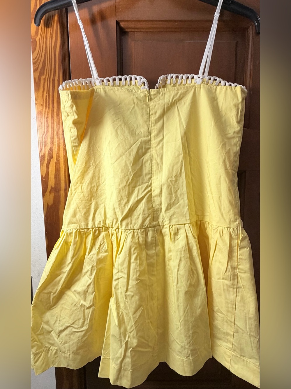 Day + Moon Lemon Yellow Milkmaid Mini Dress Coquette Cottagecore S - Picture 3 of 7